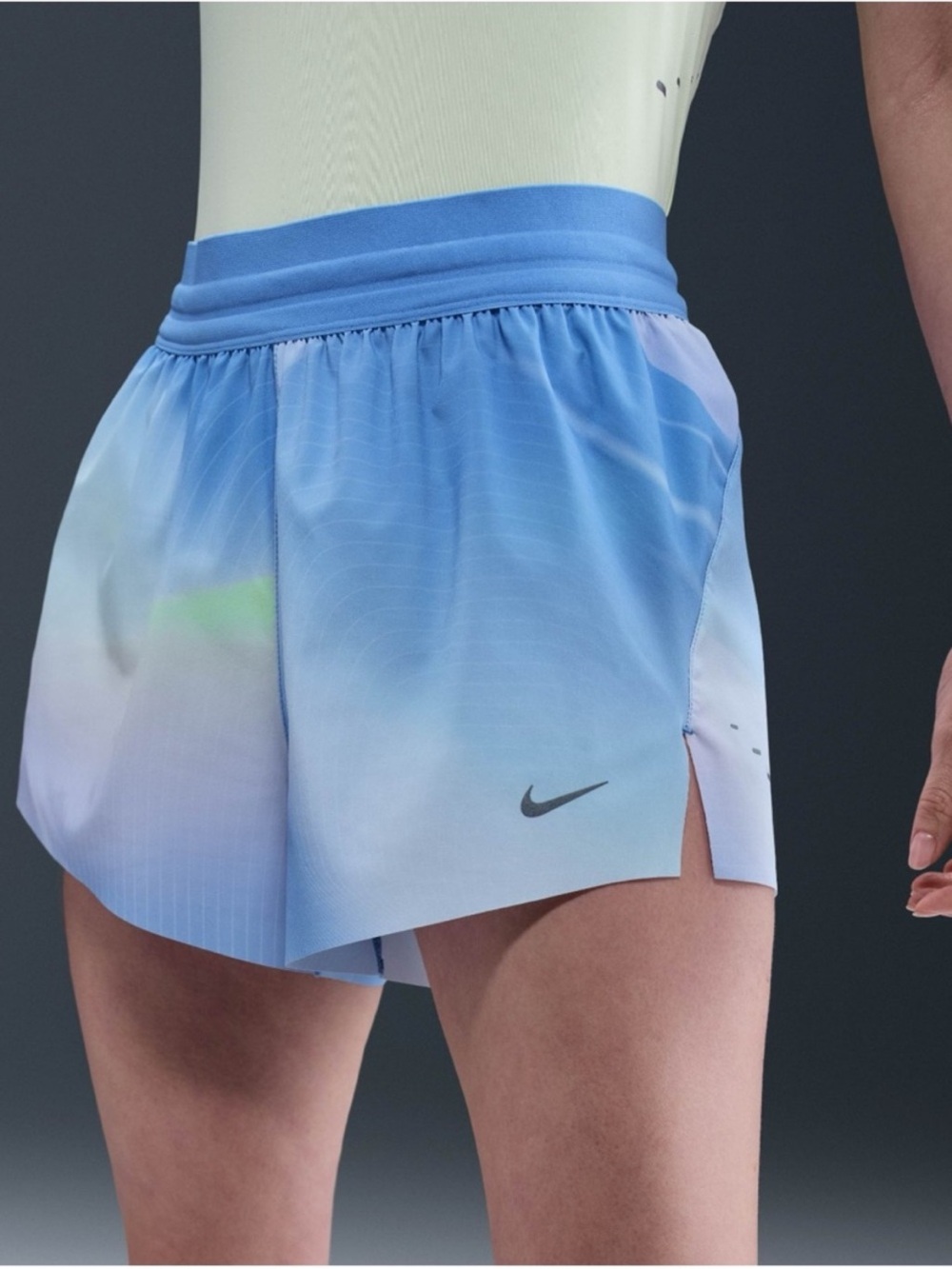 Nike Women's Sky Blue Gradient Athletic Shorts